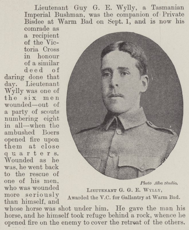 Lieutenant G G E Wylly, décoré de la VC pour bravoure à Warm Bad - English Photographer