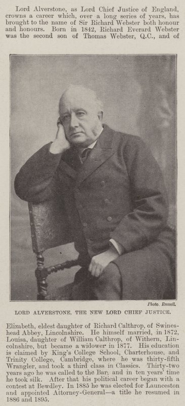Lord Alverstone, nouveau Lord Chief Justice - English Photographer