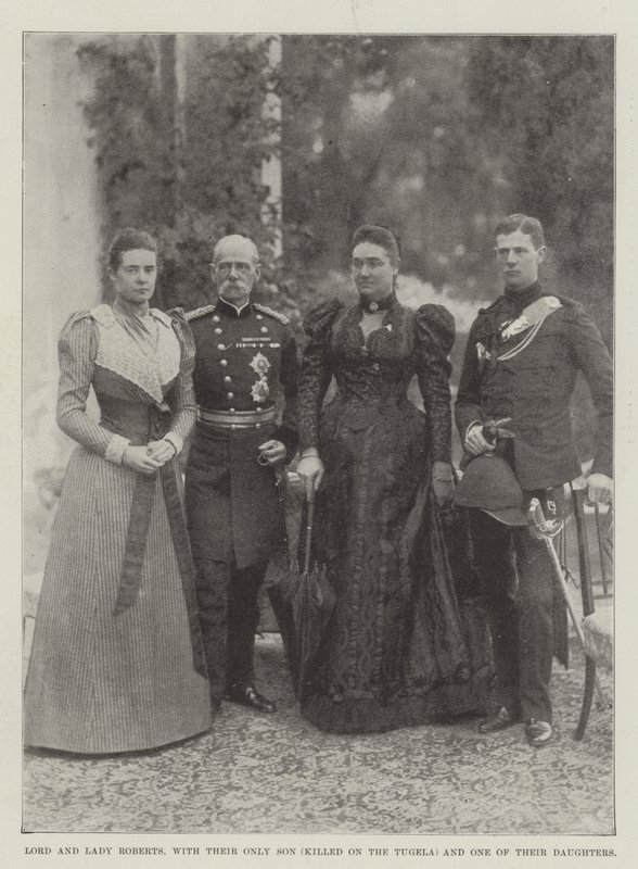 Lord et Lady Roberts, avec leur fils unique (tué sur le Tugela) et une de leurs filles - English Photographer