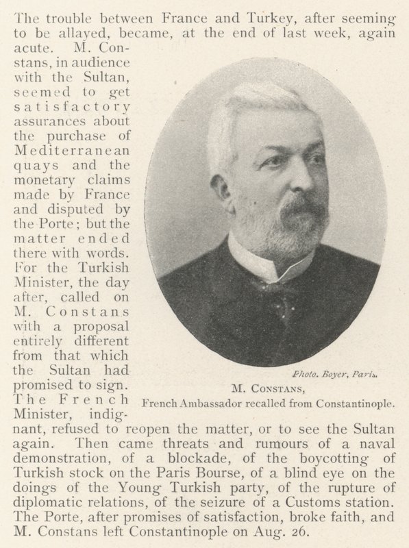 M. Constans, ambassadeur français rappelé de Constantinople - English Photographer