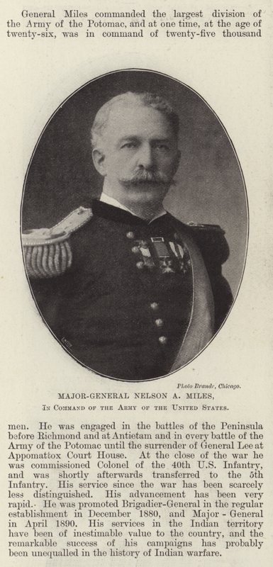 Major-Général Nelson A Miles, commandant de l