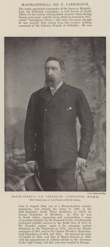 Major-général Sir Frederick Carrington, KCMG, nouveau commandant des forces en Afrique du Sud - English Photographer