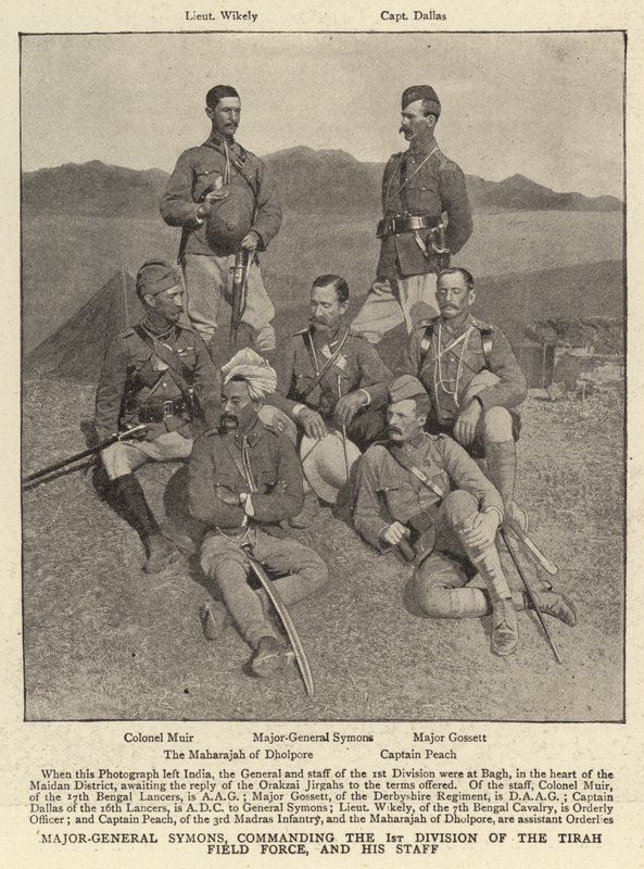 Le major-général Symons, commandant la 1ère division de la force de campagne de Tirah, et son état-major - English Photographer