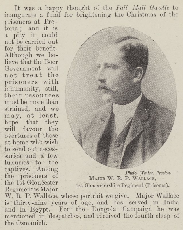 Major W R P Wallace, 1er régiment de Gloucestershire (prisonnier) - English Photographer