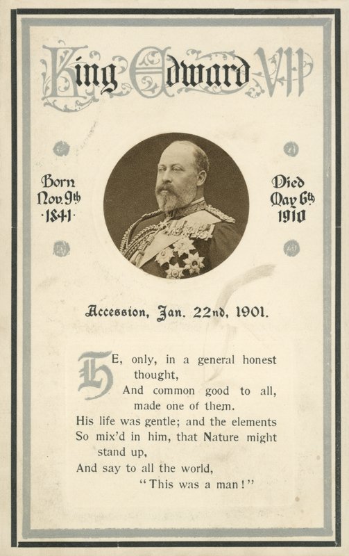 Carte commémorative, Roi Édouard VII - English Photographer
