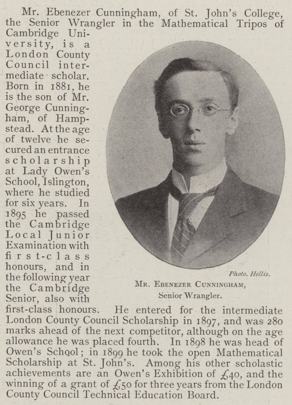 M. Ebenezer Cunningham, Senior Wrangler - English Photographer