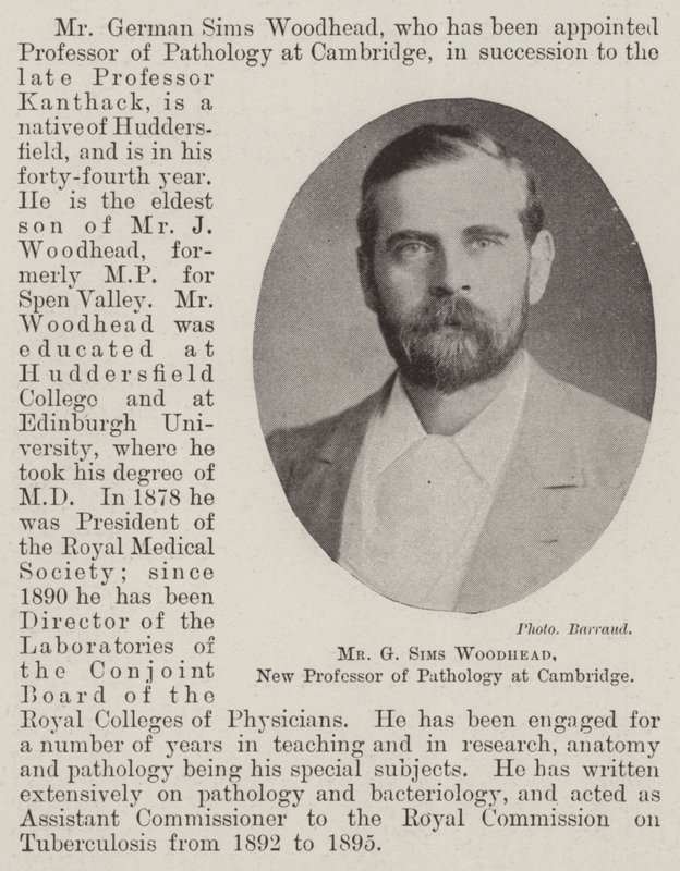 M. G Sims Woodhead, nouveau professeur de pathologie à Cambridge - English Photographer
