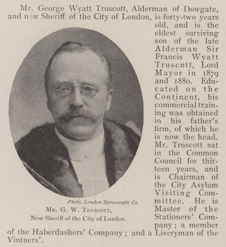 M. G W Truscott, nouveau shérif de la ville de Londres - English Photographer
