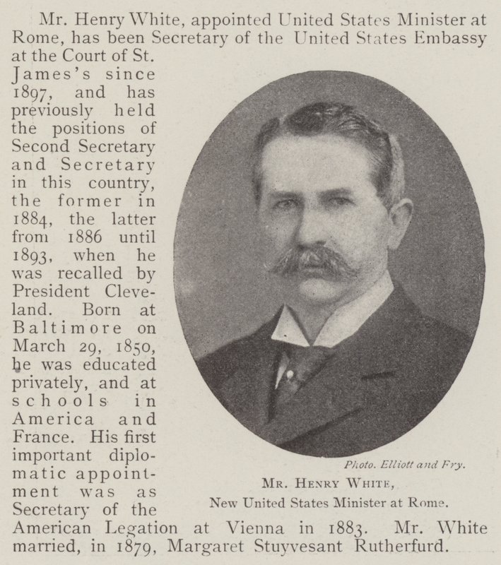 M. Henry White, nouveau ministre des États-Unis à Rome - English Photographer