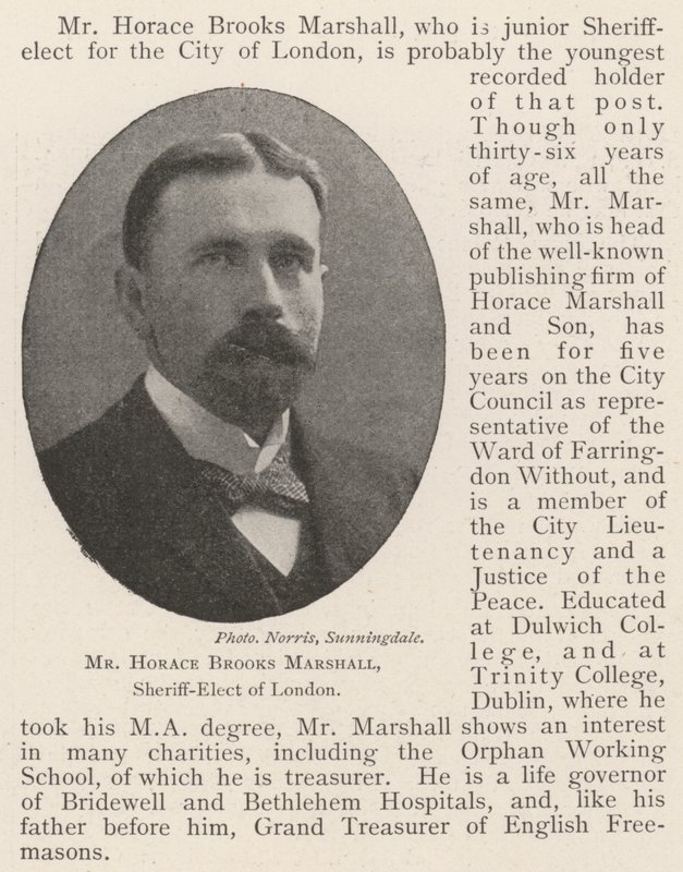 M. Horace Brooks Marshall, shérif-élu de Londres - English Photographer