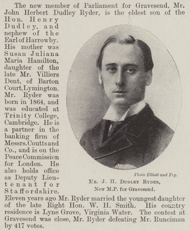 M. J H Dudley Ryder, nouveau député pour Gravesend - English Photographer