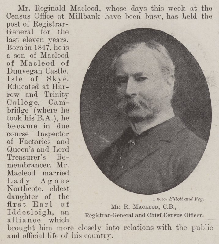 M. R Macleod, CB, registraire général et chef du recensement - English Photographer