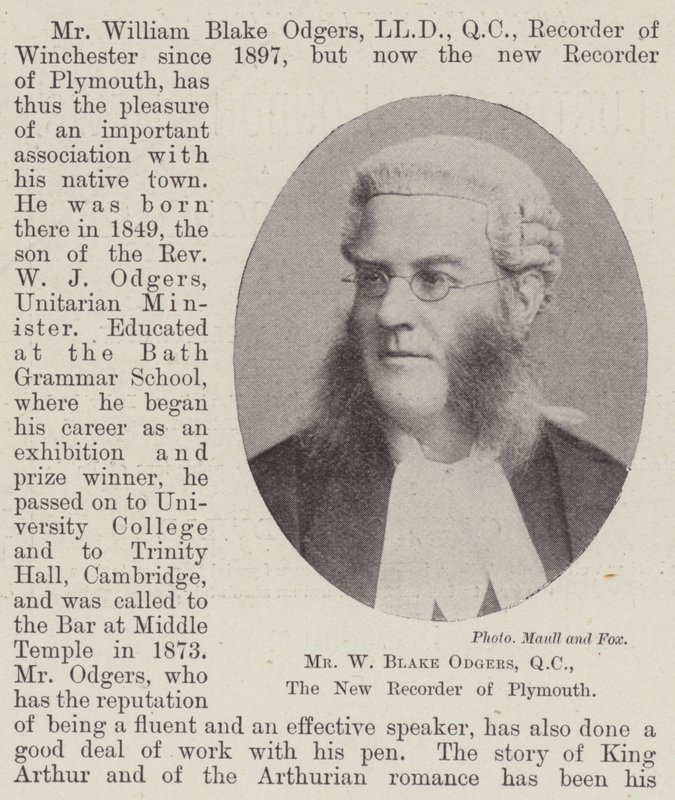 M. W Blake Odgers, QC, le nouveau greffier de Plymouth - English Photographer