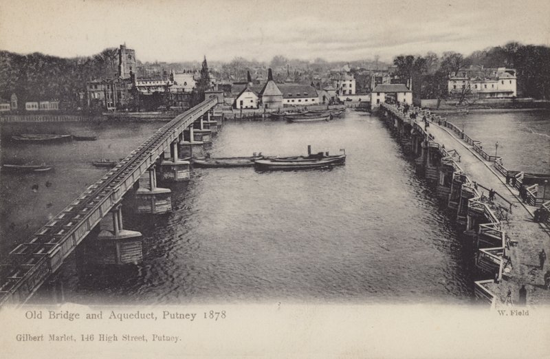 Vieux pont et aqueduc, Putney, 1878 - English Photographer