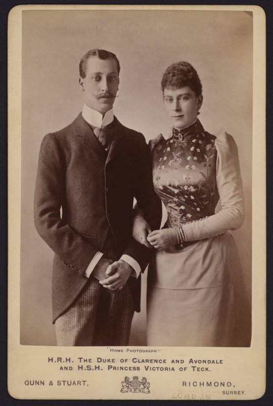 Portrait du prince Albert Victor, fils aîné du roi Édouard VII, et de la princesse Mary de Teck - English Photographer