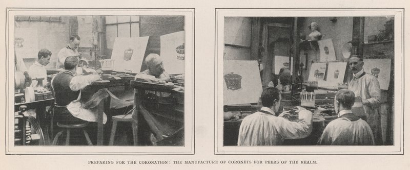 Préparation pour le couronnement, la fabrication de couronnes pour les pairs du royaume - English Photographer