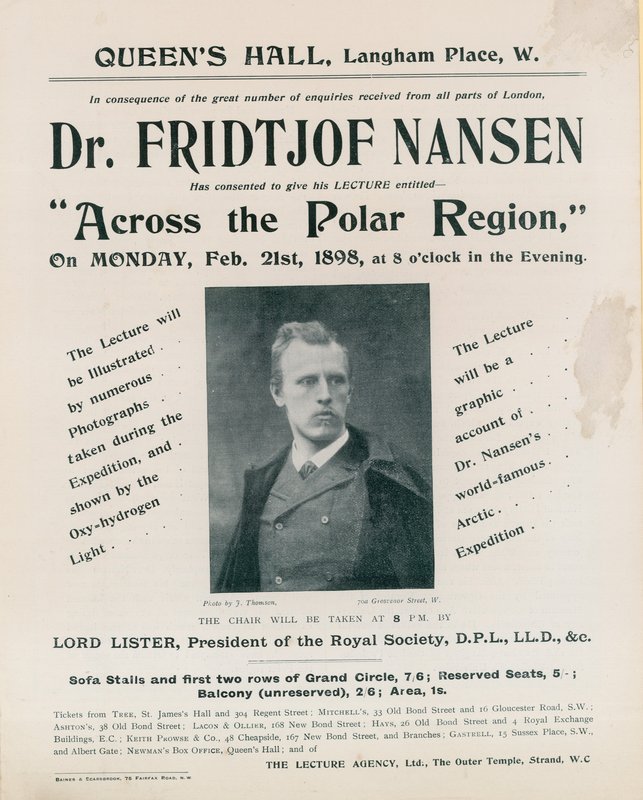 Programme de la conférence du Dr Fridtjof Nansen, À travers la région polaire - English Photographer