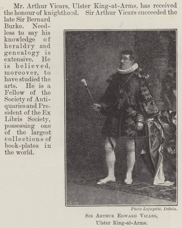 Sir Arthur Edward Vicars, Ulster King-at-Arms - English Photographer