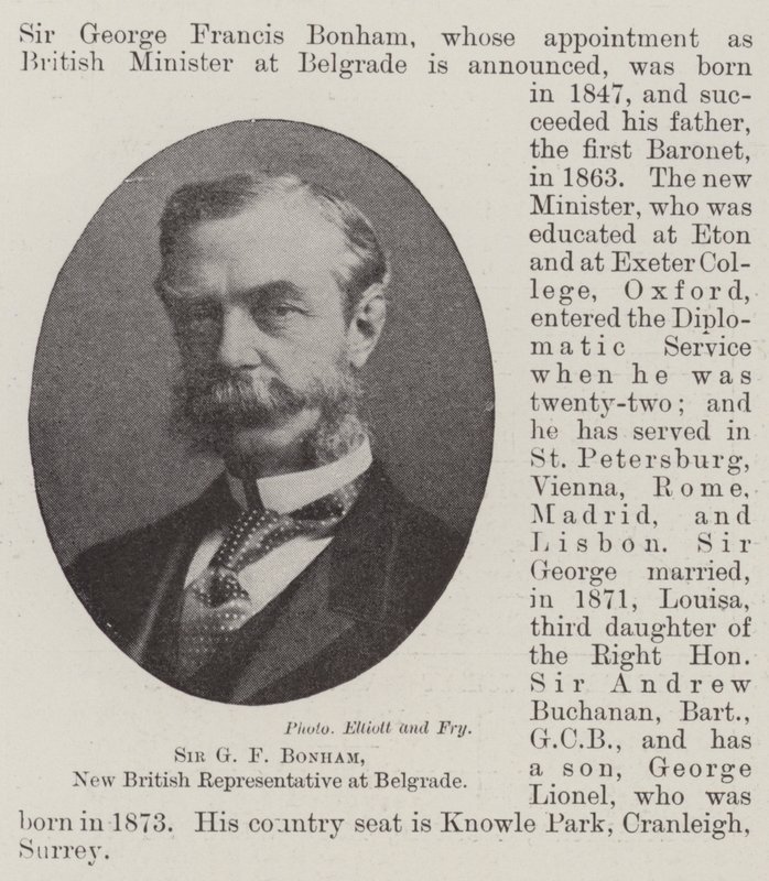 Sir G F Bonham, nouveau représentant britannique à Belgrade - English Photographer