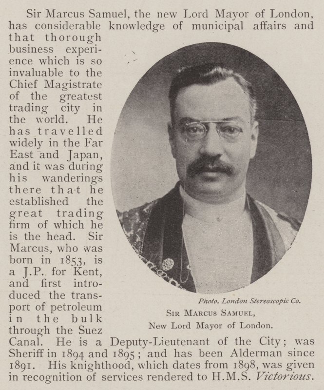 Sir Marcus Samuel, nouveau lord-maire de Londres - English Photographer