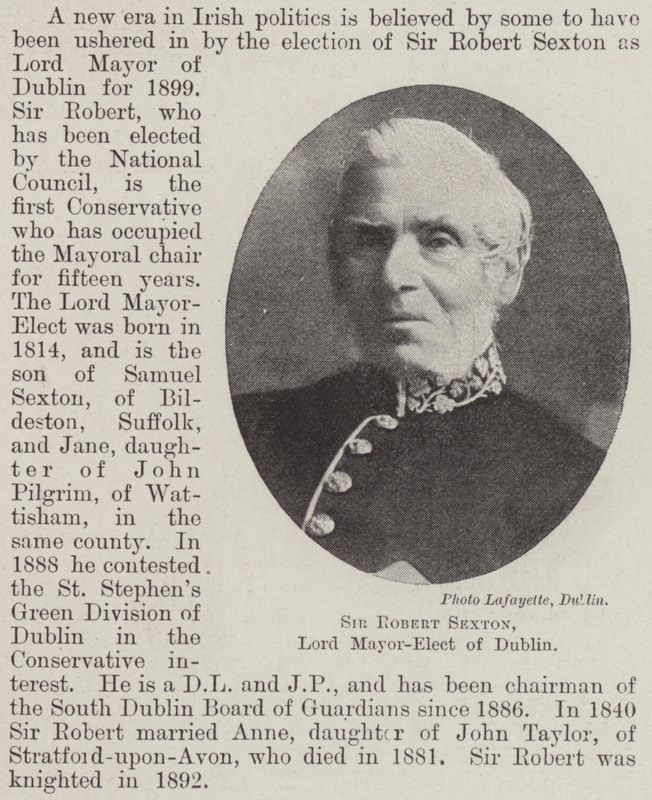 Sir Robert Sexton, Lord Maire élu de Dublin - English Photographer