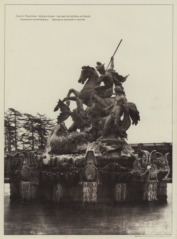 Fontaine sud, Witley Court, le siège du comte de Dudley (photo n/b) - English Photographer
