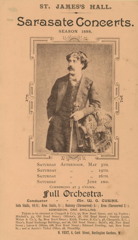 Concerts de Sarasate à St Jamess Hall - English Photographer