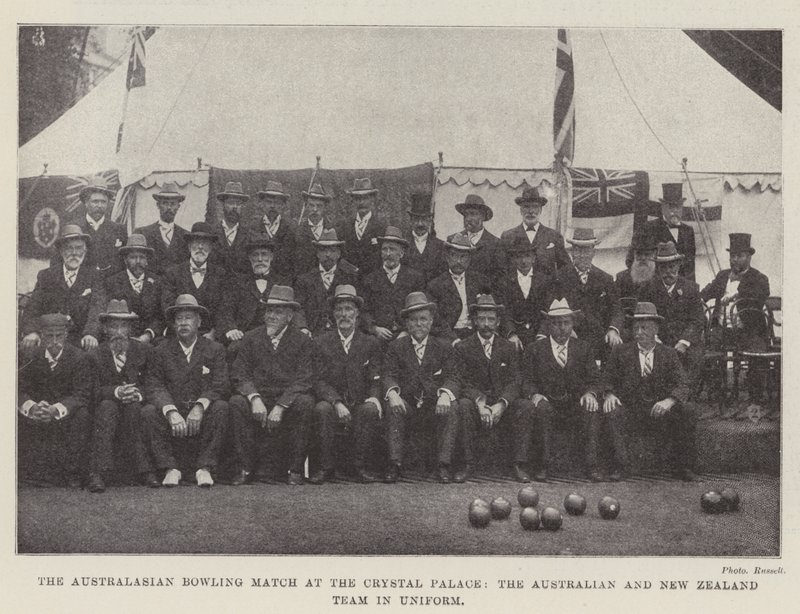 Le match de bowling australasien au Crystal Palace, l