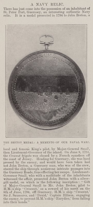 La Médaille Bretonne, un Souvenir de Nos Guerres Navales - English Photographer