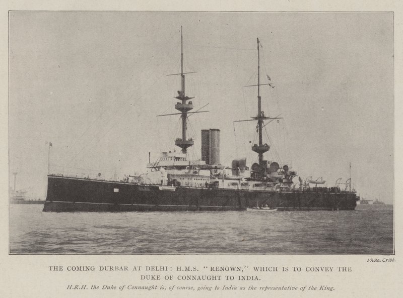 Le prochain Durbar à Delhi, HMS Renown, qui doit transporter le duc de Connaught en Inde - English Photographer
