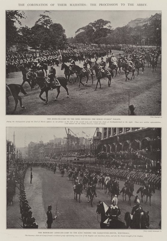 Le couronnement de leurs majestés, la procession vers l