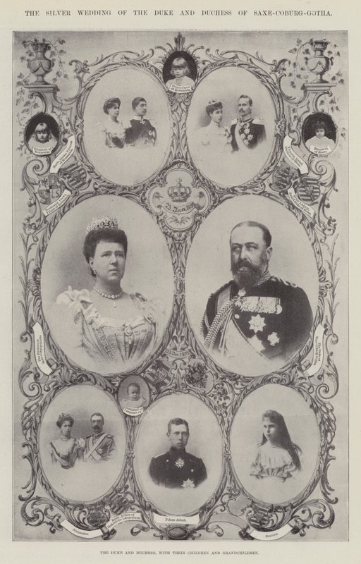 Le duc et la duchesse de Saxe-Cobourg-Gotha, avec leurs enfants et petits-enfants - English Photographer