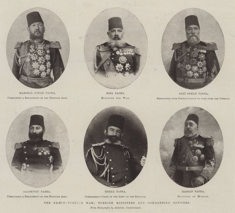 La guerre gréco-turque, ministres et officiers commandants turcs - English Photographer