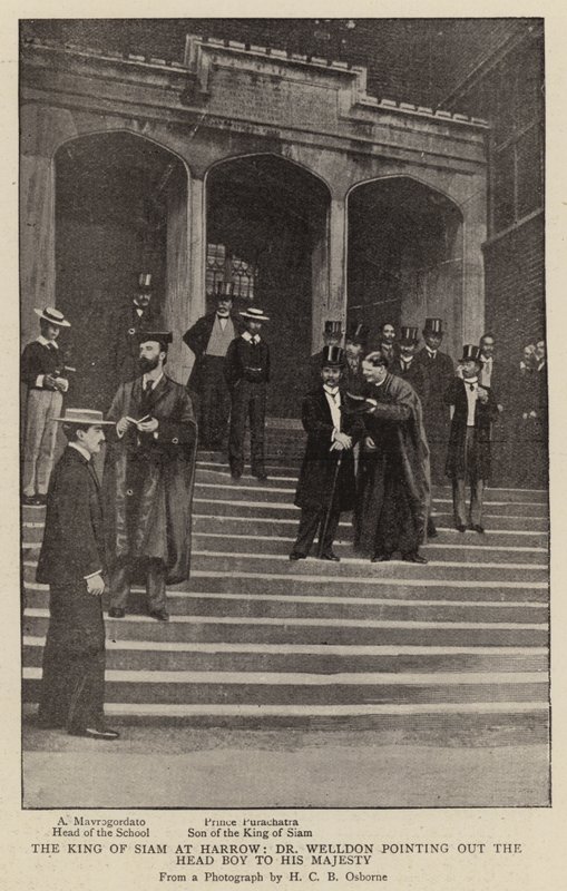 Le Roi de Siam à Harrow, le Dr Welldon montrant le Premier Garçon à Sa Majesté - English Photographer