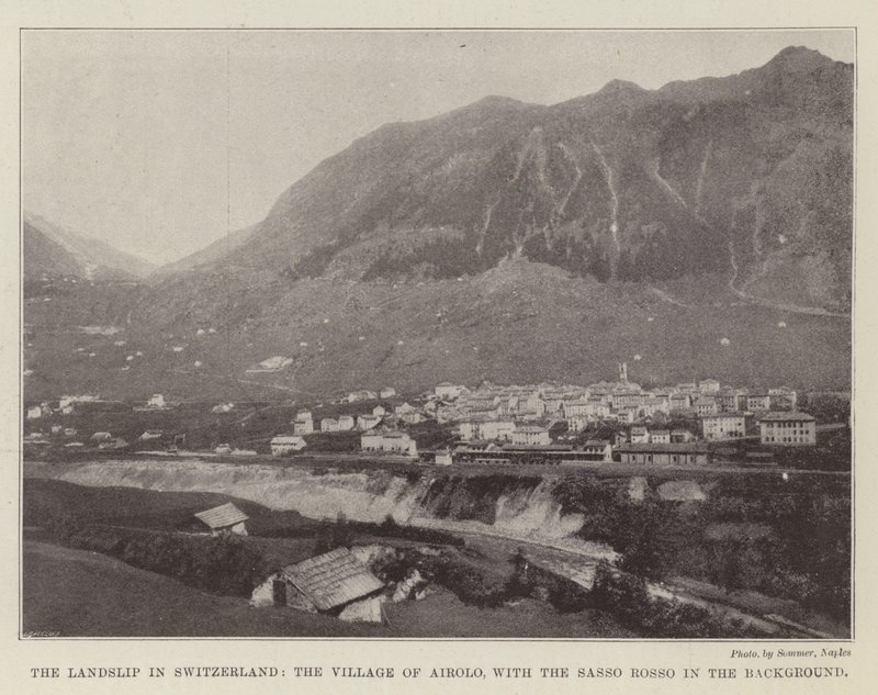 Le glissement de terrain en Suisse, le village d