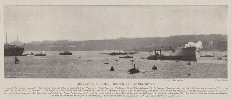 Le lancement du HMS Encounter à Devonport - English Photographer