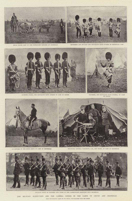 Les manœuvres militaires et la caméra, scènes dans les camps de Churn et Crookham - English Photographer