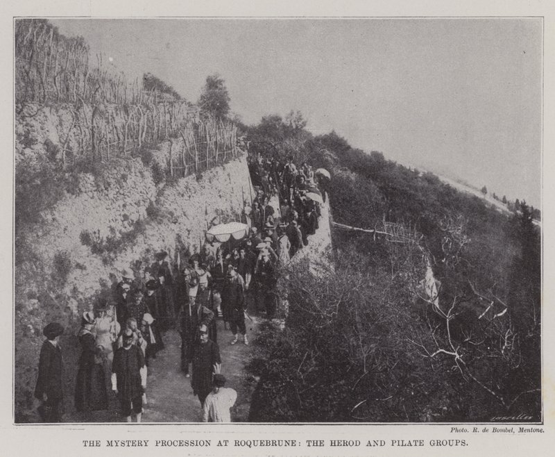 La procession mystérieuse à Roquebrune, les groupes d