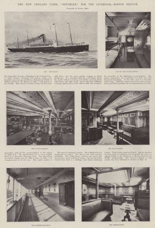 Le nouveau paquebot Leyland, Devonian, pour le service Liverpool-Boston - English Photographer