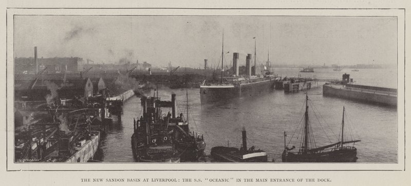 Le nouveau bassin de Sandon à Liverpool, le SS Oceanic à l