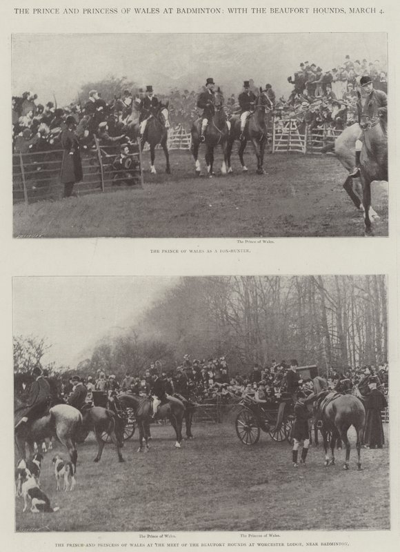 Le prince et la princesse de Galles à Badminton, avec les chiens de Beaufort, 4 mars - English Photographer
