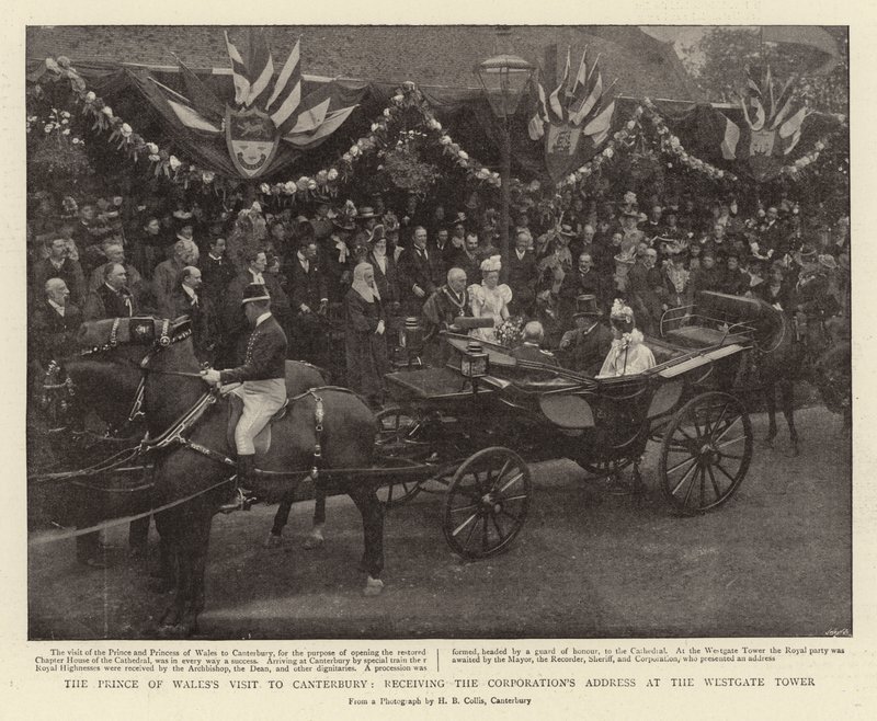 La visite du prince de Galles à Canterbury, recevant l
