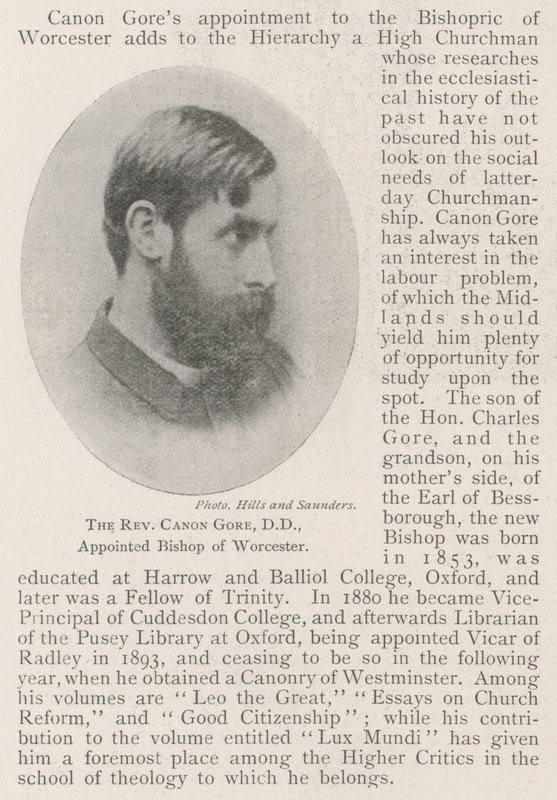 Le révérend chanoine Gore, DD, nommé évêque de Worcester - English Photographer