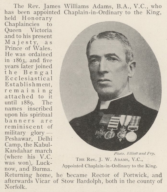 Le révérend J W Adams, VC, nommé aumônier ordinaire du roi - English Photographer