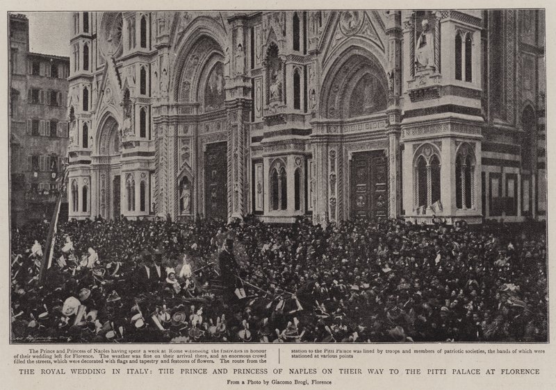 Le mariage royal en Italie, le prince et la princesse de Naples en route vers le palais Pitti à Florence - English Photographer