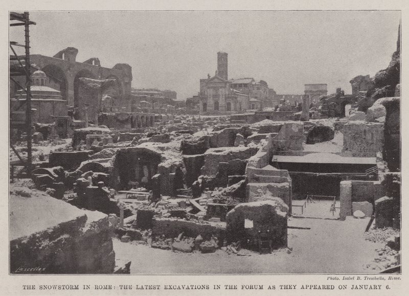 La Tempête de Neige à Rome, les Dernières Fouilles dans le Forum telles qu