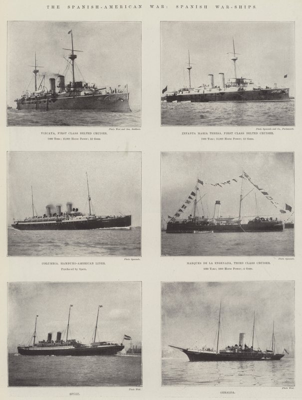 La guerre hispano-américaine, navires de guerre espagnols - English Photographer