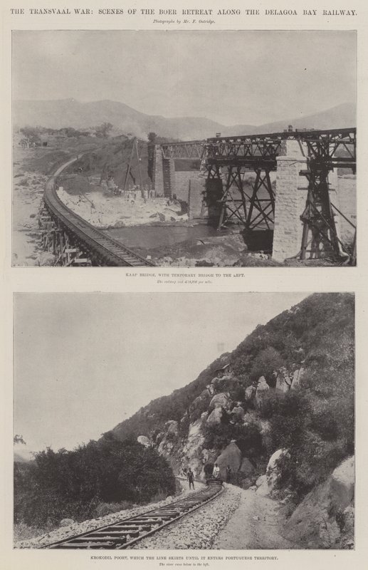 La guerre du Transvaal, scènes de la retraite des Boers le long du chemin de fer de la baie de Delagoa - English Photographer