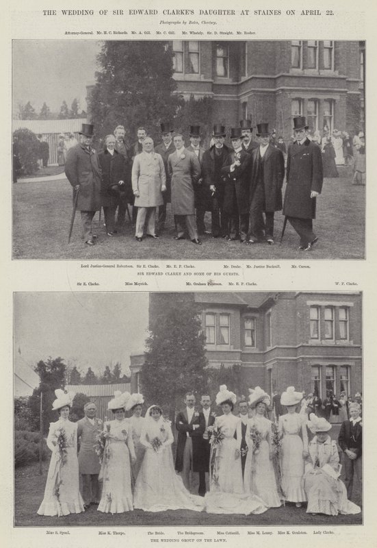 Le mariage de la fille de Sir Edward Clarke à Staines le 22 avril - English Photographer