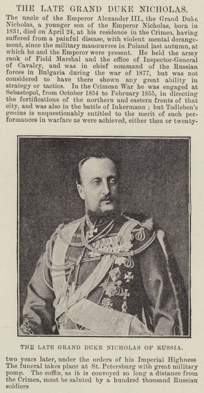 Le défunt Grand-Duc Nicolas de Russie - English Photographer